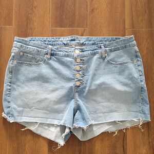 Torrid Perfect Vintage Stretch Button Fly Shorts Size 20 Cut Off Distressed